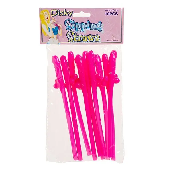 Pink Penis Shaped Straw