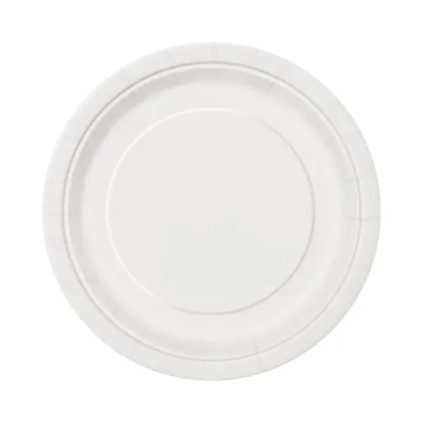 50pk 7in White Paper Plates