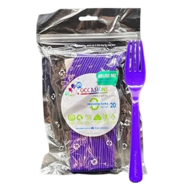 Purple Plastic Forks 20pk