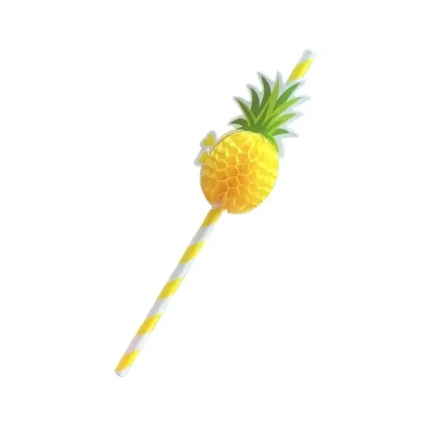 10pcs Pineapple Paper Straws 19.5cm