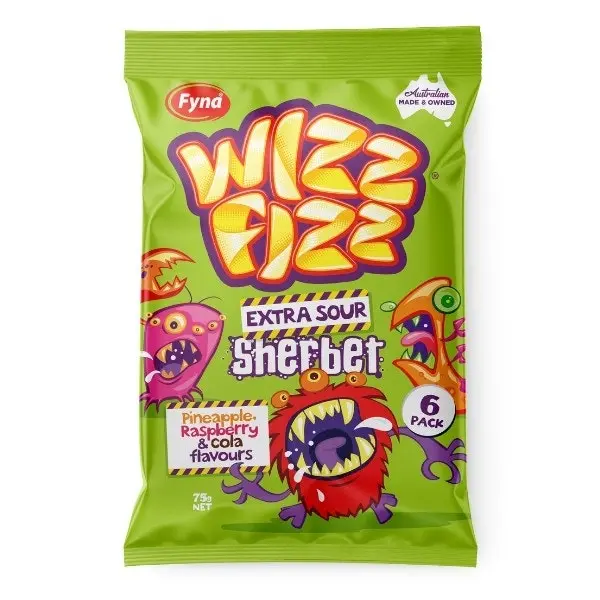 Wizz Fizz Extra Sour Sherbet 6pk