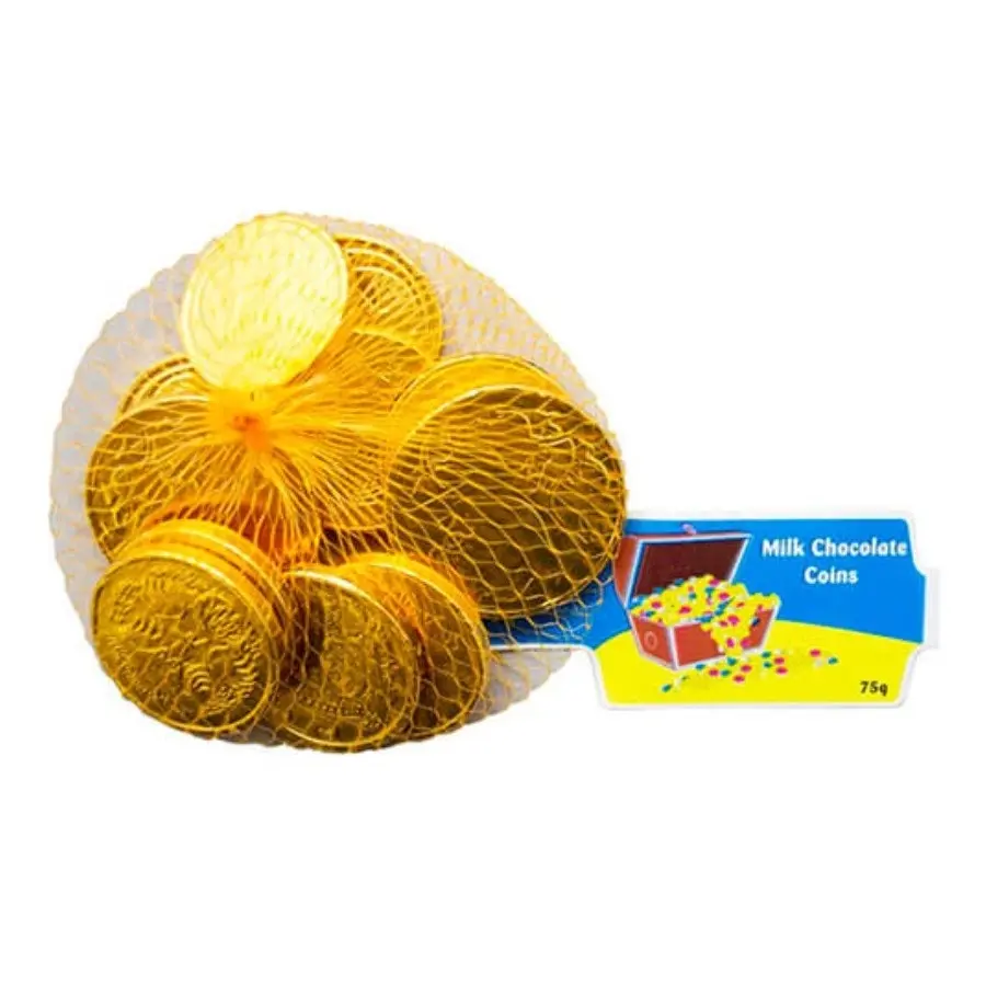 Gold Milk Chocolate Coins 65g (approximately 10-11 pieces)