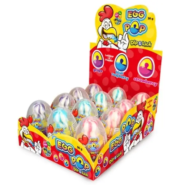 Assorted Egg Lollipop Dipper With Sour Powder 30g