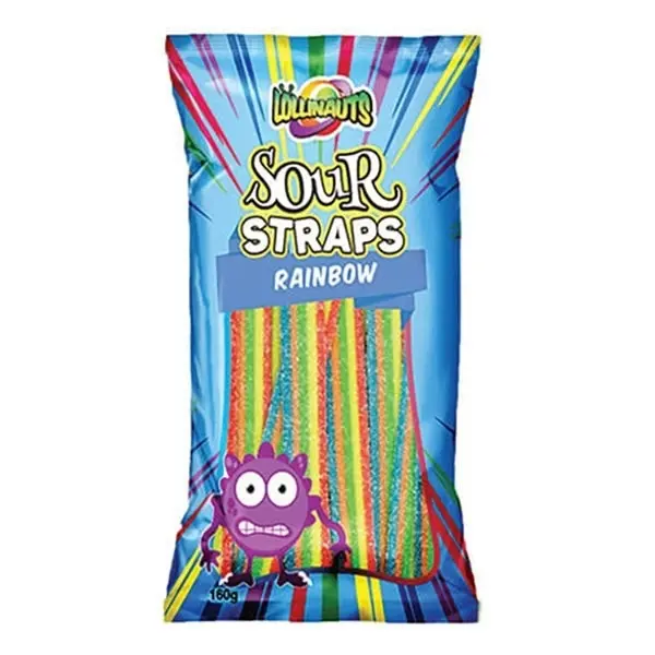 Lollinauts Sour Straps - Rainbow 160g