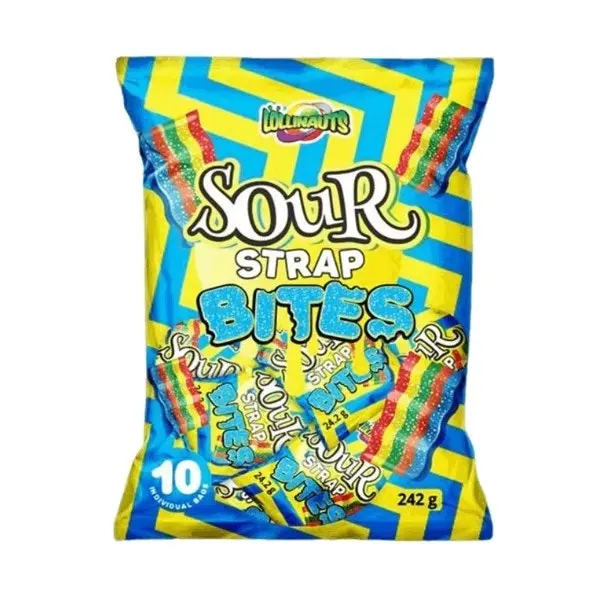 Lollinauts Sour Strap Bites - Rainbow 242g