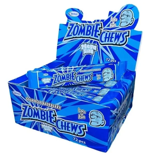 72pk Blue Raspberry Flavour Zombie Chews 28g