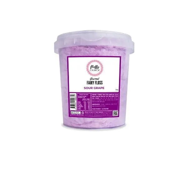 Fluffy Crunch Sour Grape Fairy Floss 50g