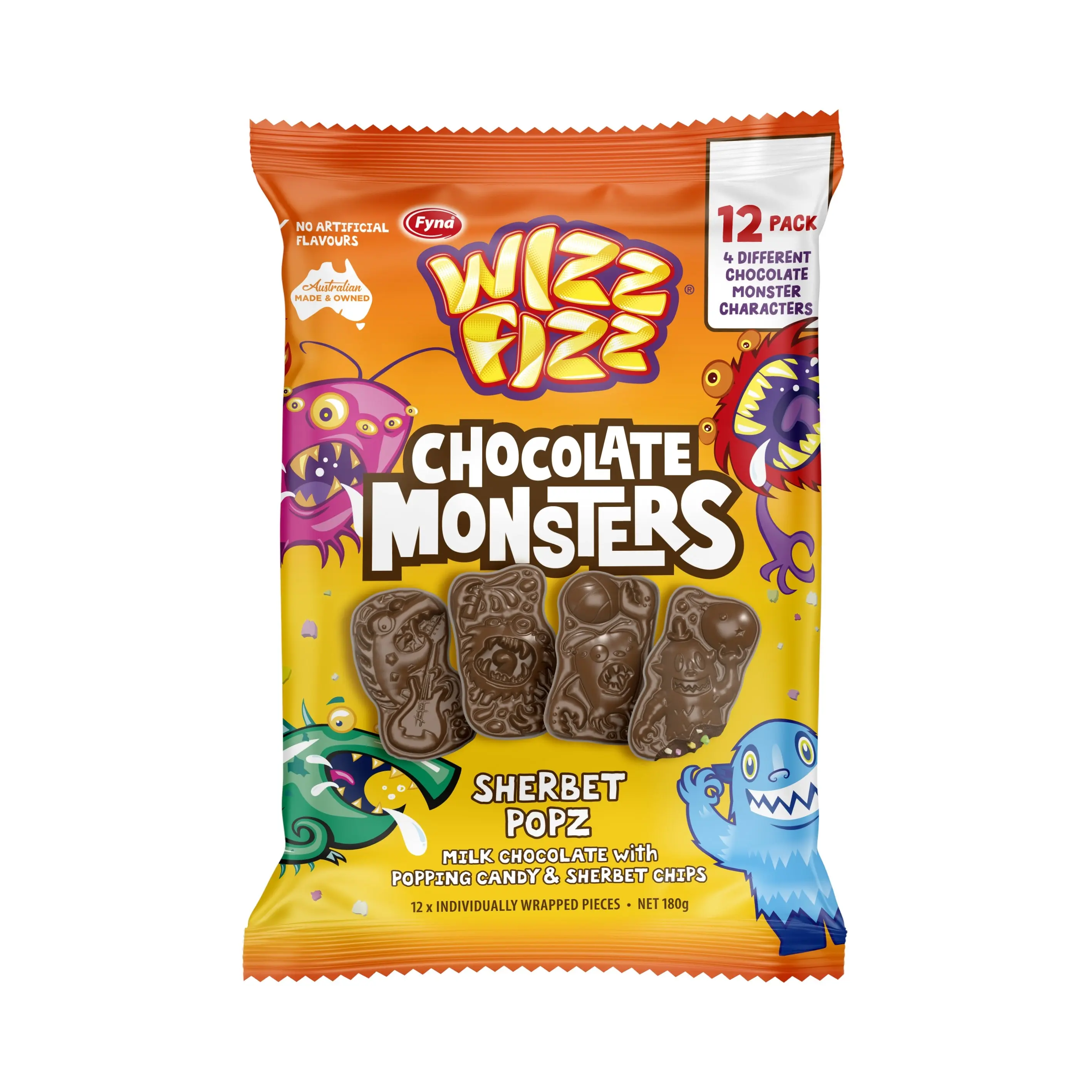 Wizz Fizz Sherbert Popz Chocolate Monsters 180g