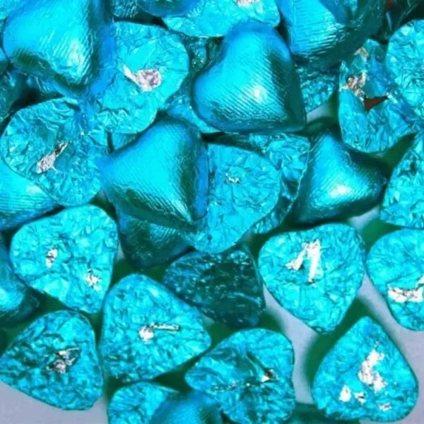 Blue Milk Chocolate Hearts 500g (approx. 70 pieces)