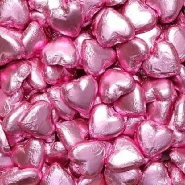 Pink Milk Chocolate Hearts 500g (approx. 70 pieces)