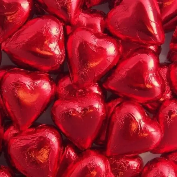 Red Milk Chocolate Hearts 500g (approx. 70 pieces)