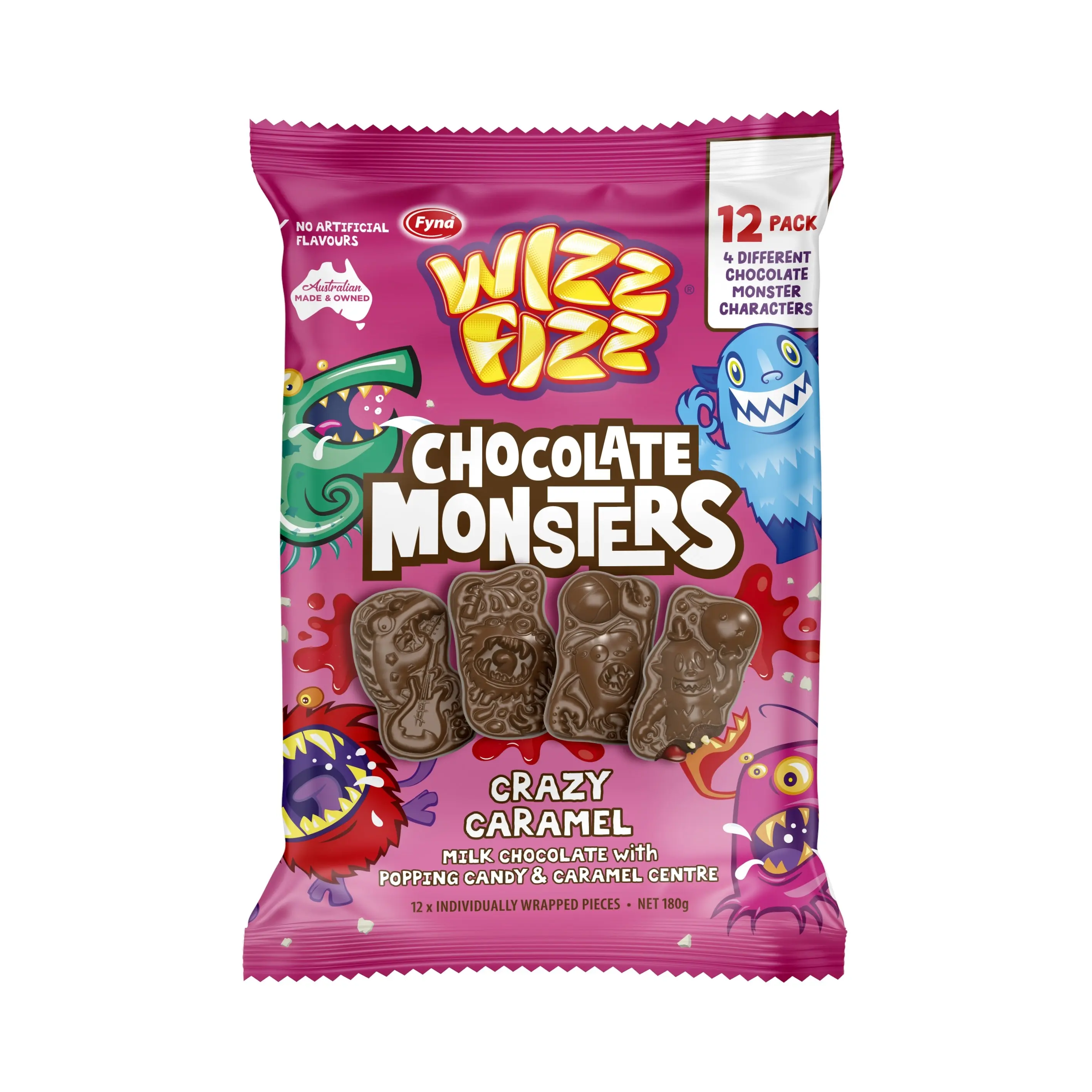 Wizz Fizz Crazy Caramel Chocolate Monsters 180g