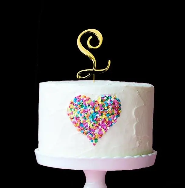 Gold Cake Topper (7cm) - Letter L