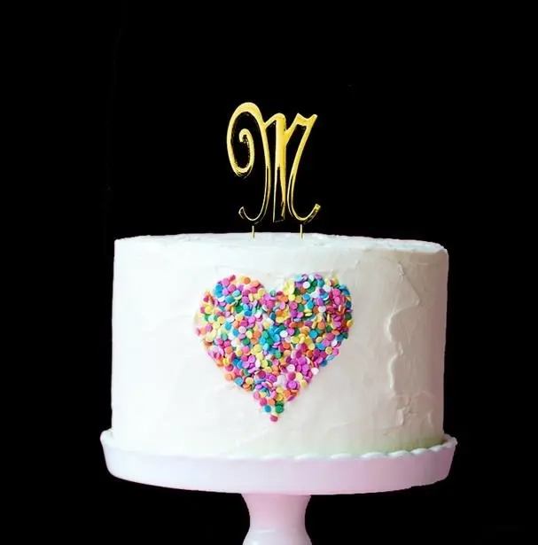 Gold Cake Topper (7cm) - Letter M