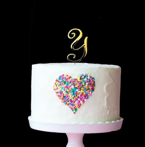 Gold Cake Topper (7cm) - Letter Y