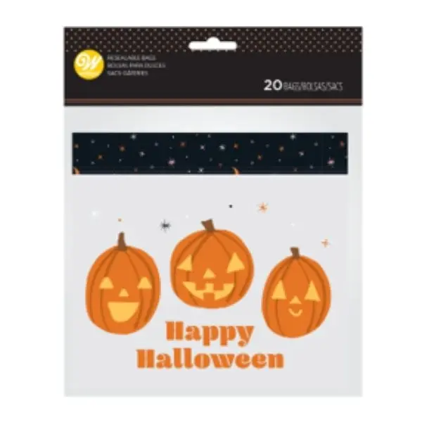 20pk Happy Halloween Resealable Treat Bags