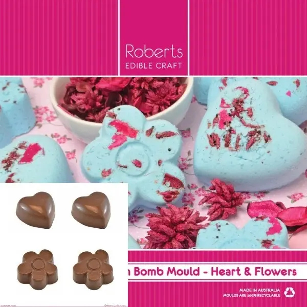 Flowers & Hearts Deep Bath Bomb Plastic Mould