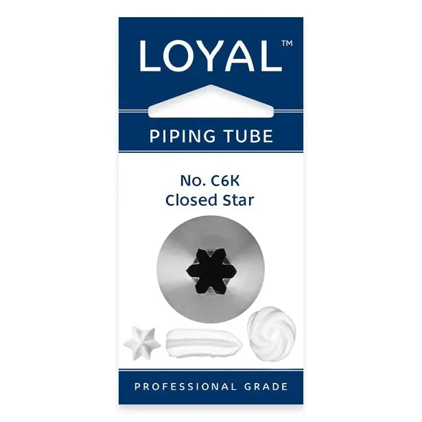 No.C6K Closed Star Loyal Medium Stainless Steel Piping Tip