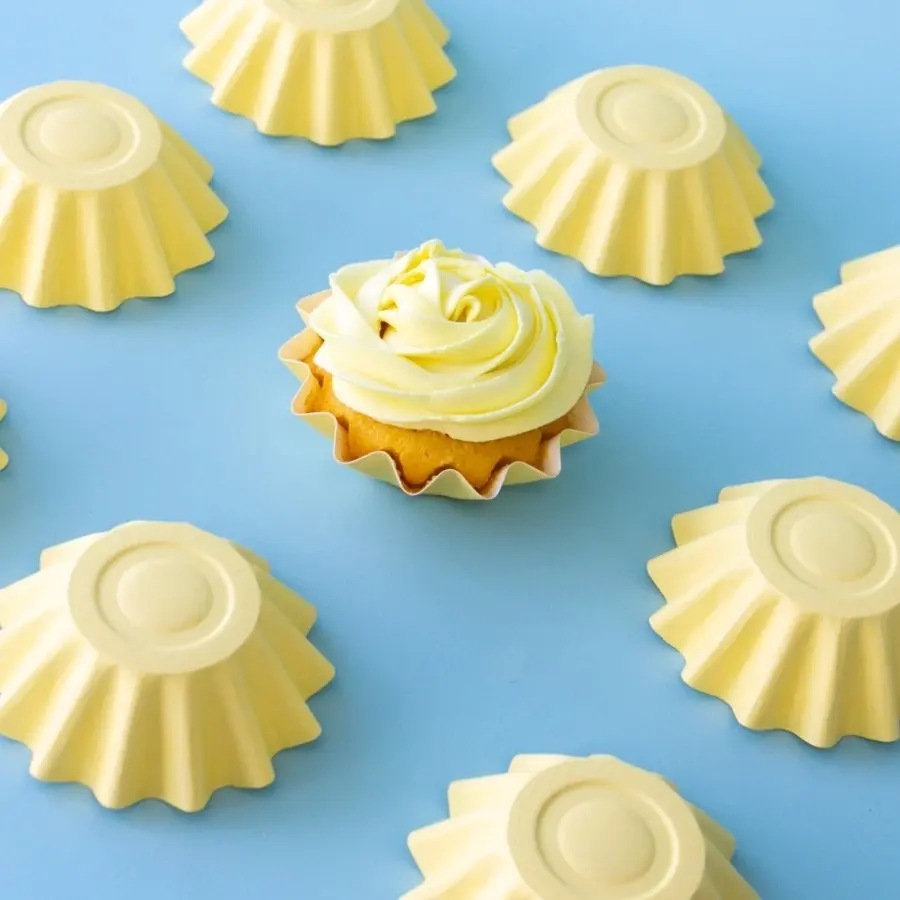 24pk Pastel Yellow Bloom Baking Cups (44mm base)