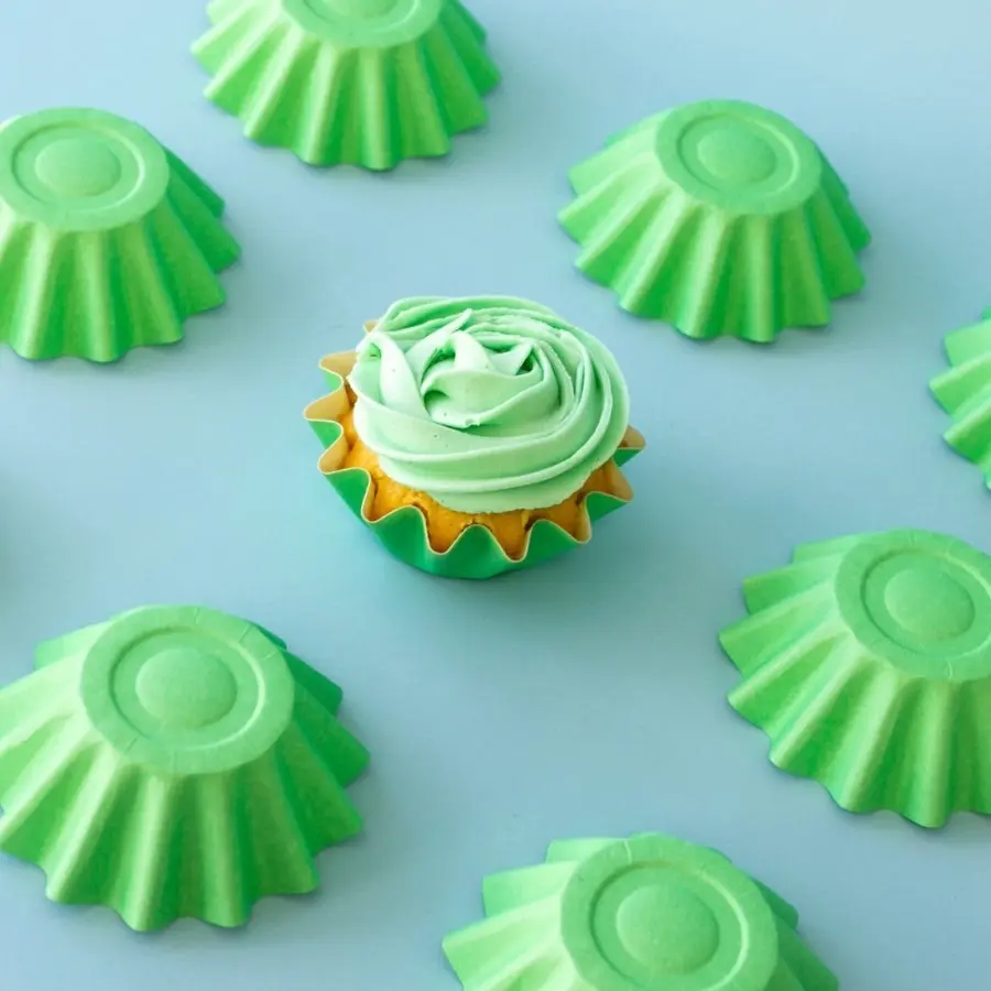 24pk Pastel Green Bloom Baking Cups (44mm base)