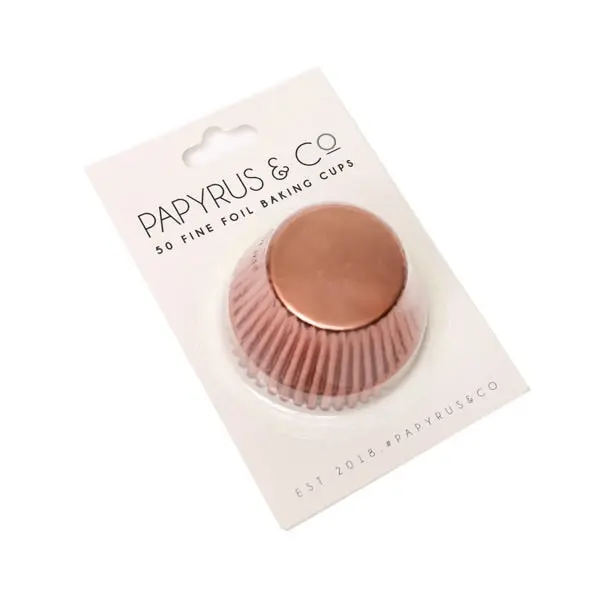 50pk Rose Gold Foil Medium Baking Cups (44mm base)