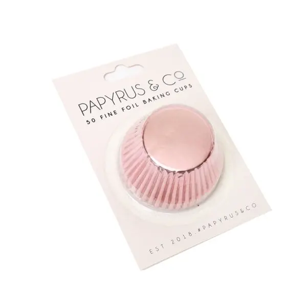 50pk Pastel Pink Foil Medium Baking Cups (44mm base)