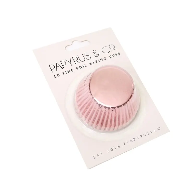 50pk Pastel Pink Foil Baking Cups (50mm base)