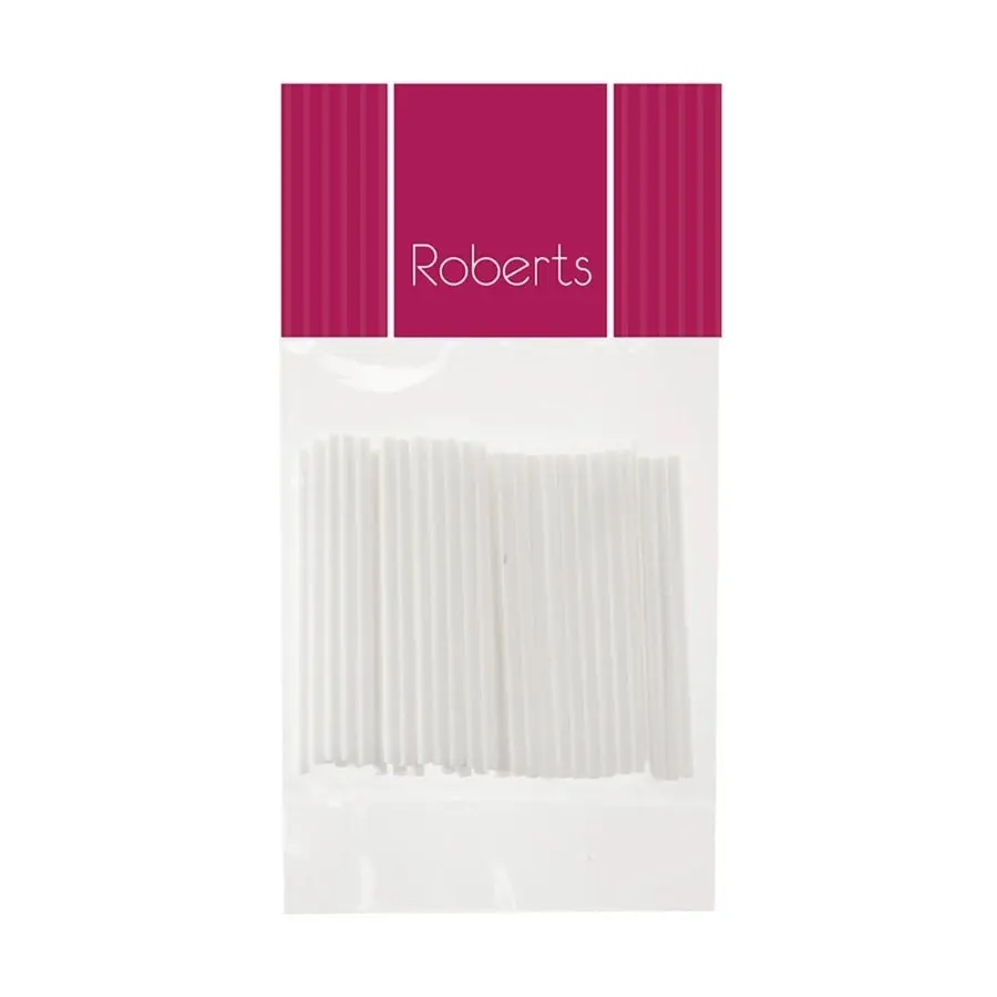 70mm White Plastic Lollipop Sticks 50pk