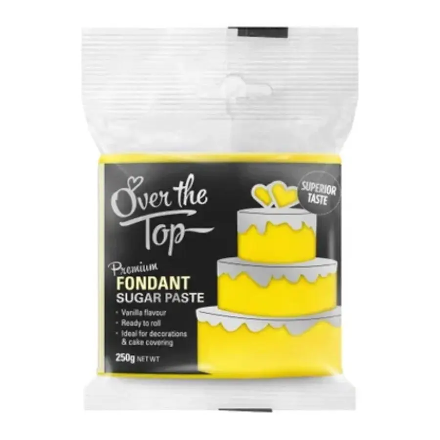 250g Over the Top Sun Yellow Premium Fondant Sugar Paste