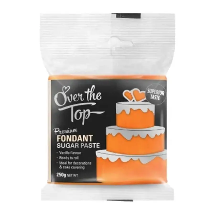 250g Over the Top Sunset Orange Premium Fondant Sugar Paste