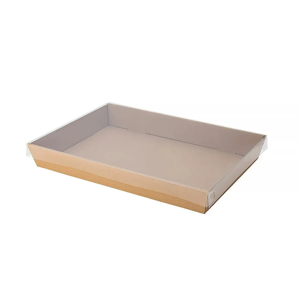 Medium Brown Grazing Box with Clear PET Lid 360x255x50mm