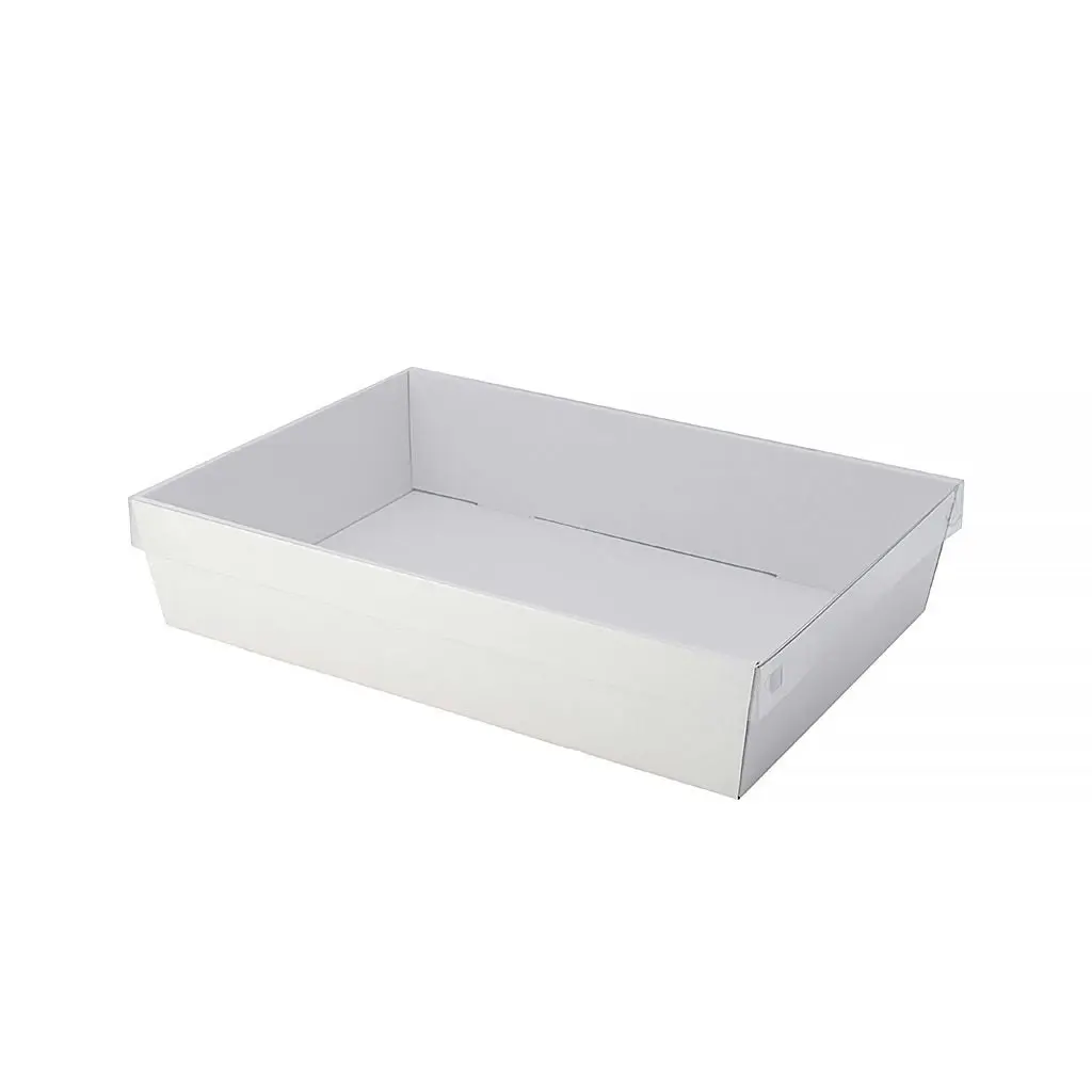 Medium White Grazing Box with Clear PET Lid 360x255x80mm