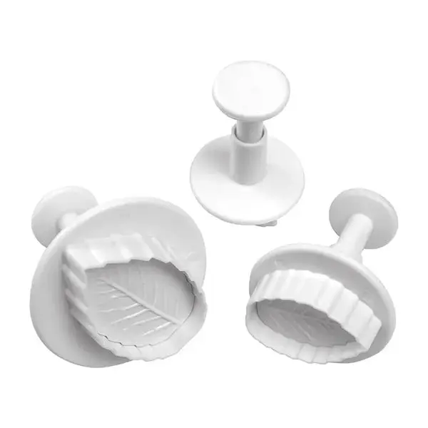 3pc Mondo Rose Leaf Fondant Plunger Cutter