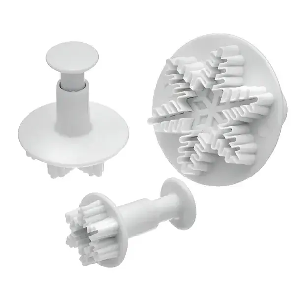 3pc Mondo Snowflake Fondant Plunger Cutter