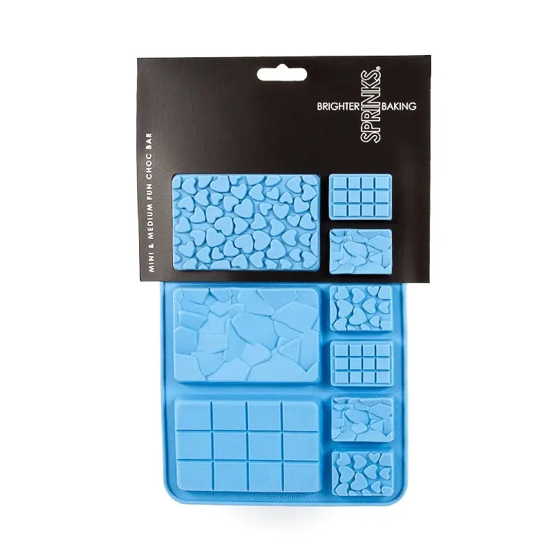 Sprinks Mini & Medium Fun Chocolate Bars Silicone Mould (approx. 12x22cm, 20mm deep)