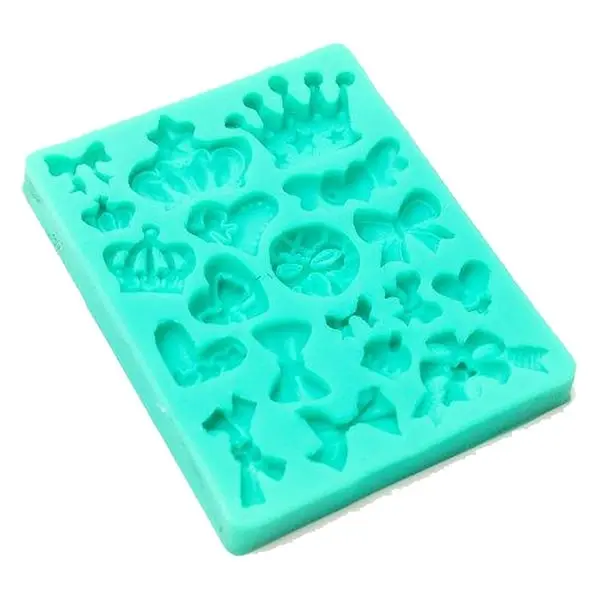 Bows, Hearts & Crowns Silicone Fondant Mould