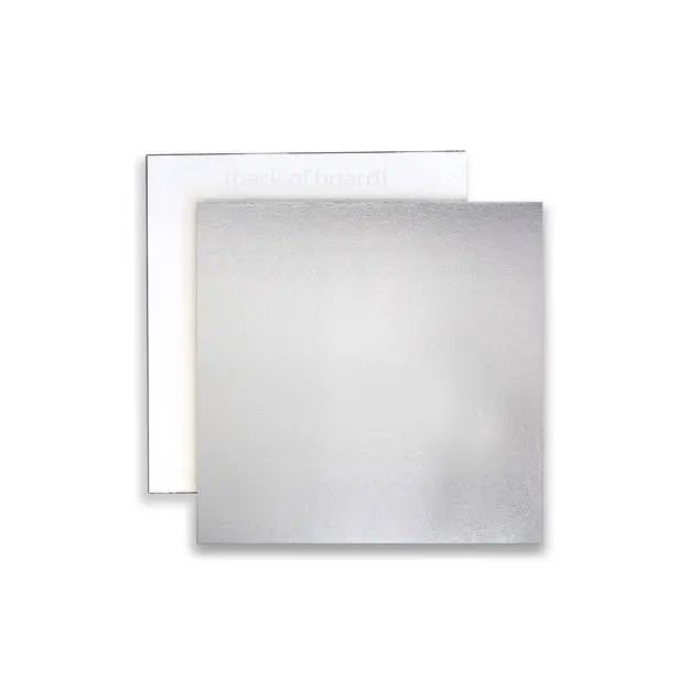 20in Square Masonite Cake Board - Silver