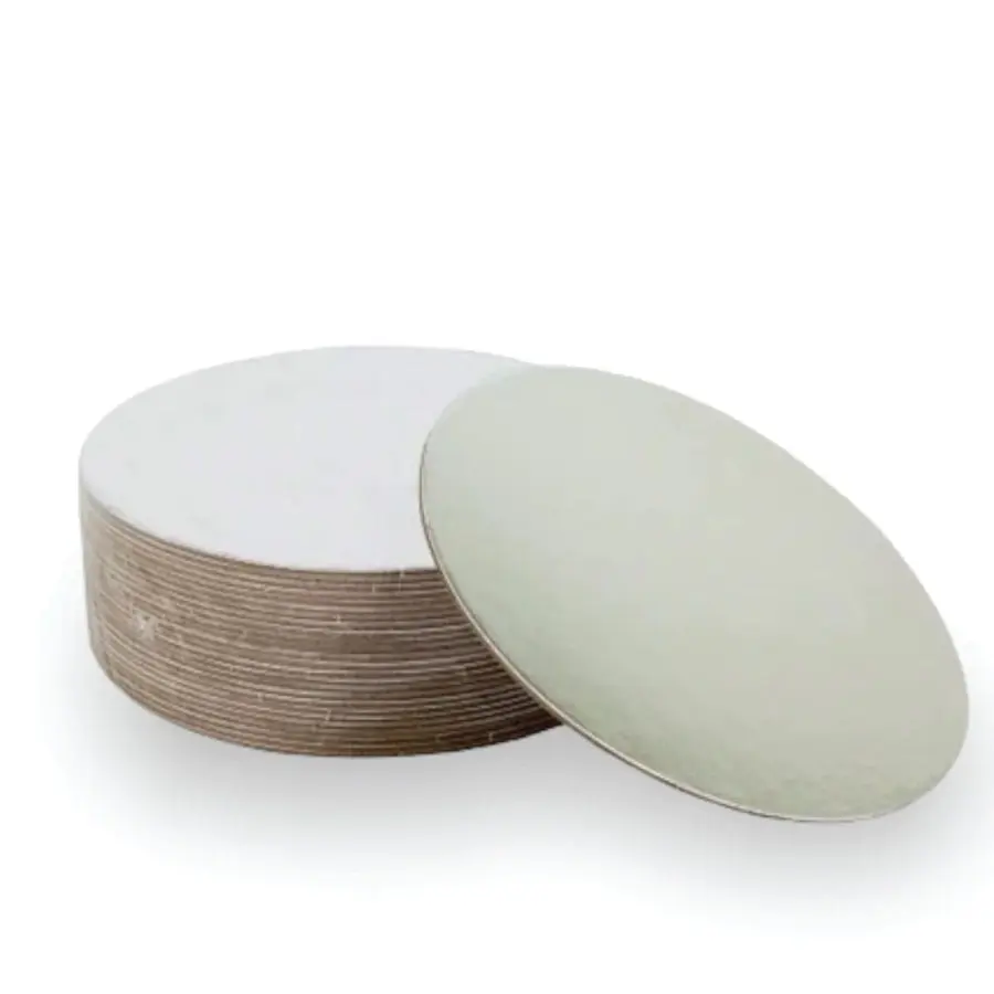 4in Round Compressed 2.5mm Cake Board - Silver