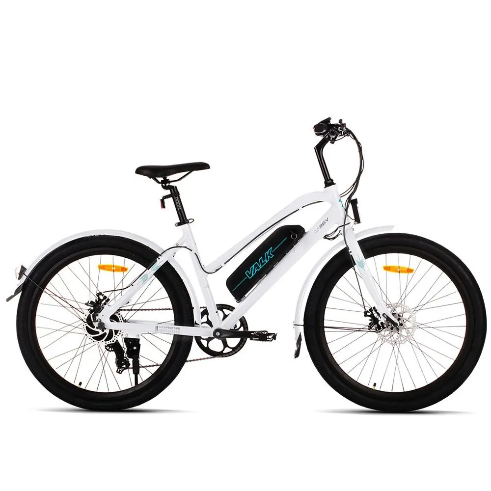 Valk Ladies Step-Thru Shimano Electric Bike 36V 250W e-Bike eBike Bicycle White - Vista