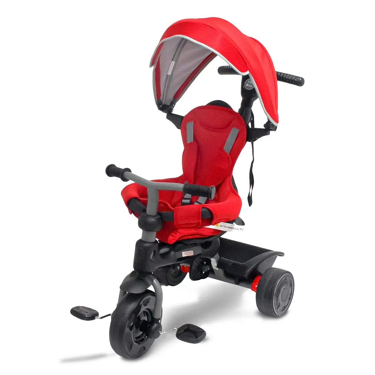 VeeBee Explorer 3-Stage Kids Trike with Canopy - Red