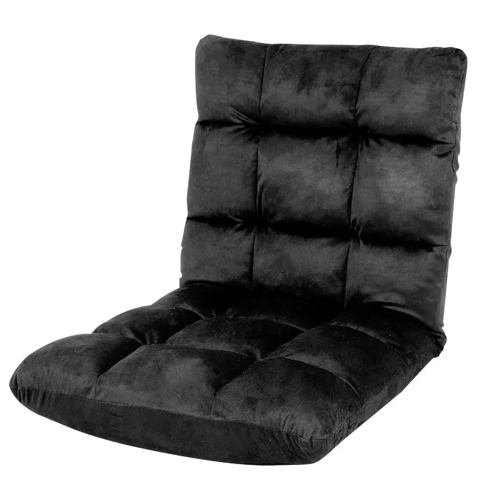 Adjustable Cushioned Floor Gaming Lounge Chair 100 x 50 x 12cm - Black