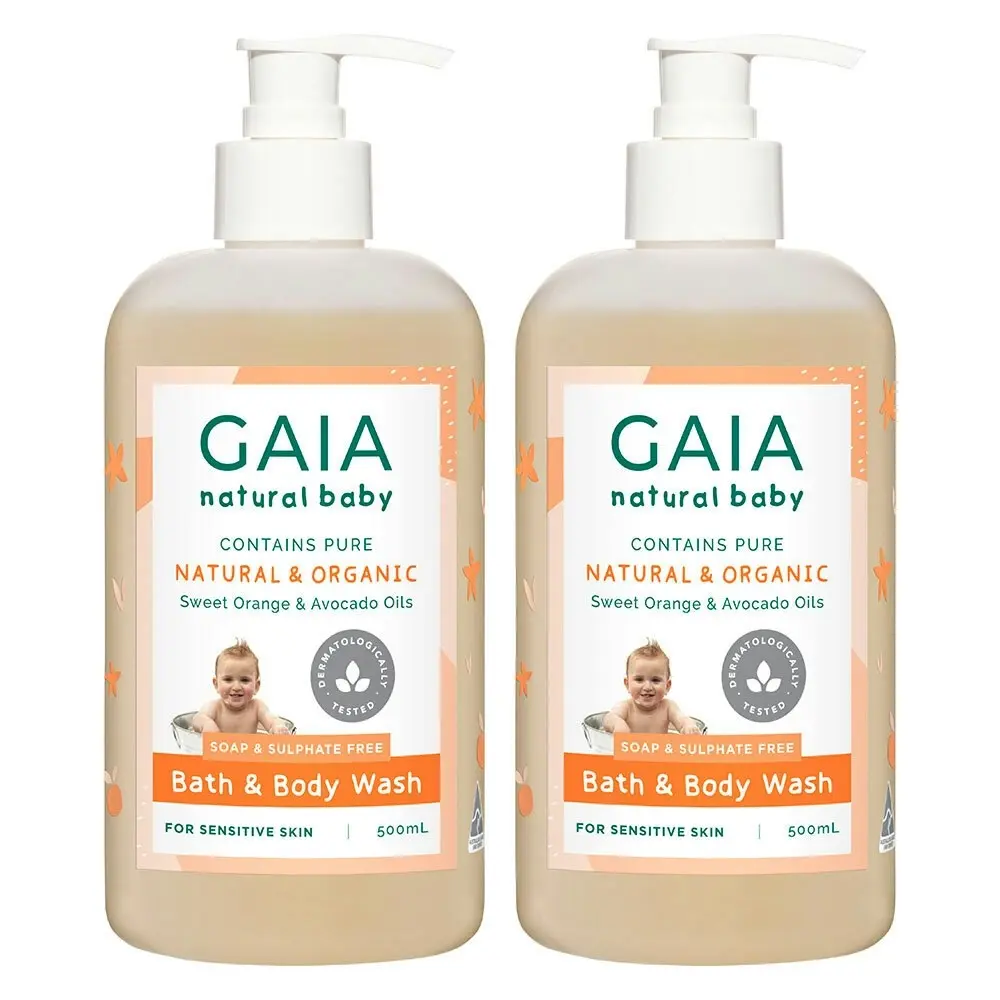 Gaia 1L Pure/Organic Bath & Body Wash for Baby/Kids/Toddlers Vegan Friendly