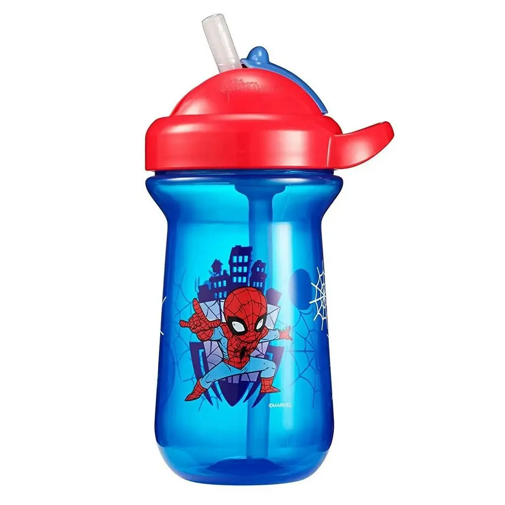 The First years Marvel Spider-Man 296ml Flip Top Straw/Sippy Kids 18m+ Bottle