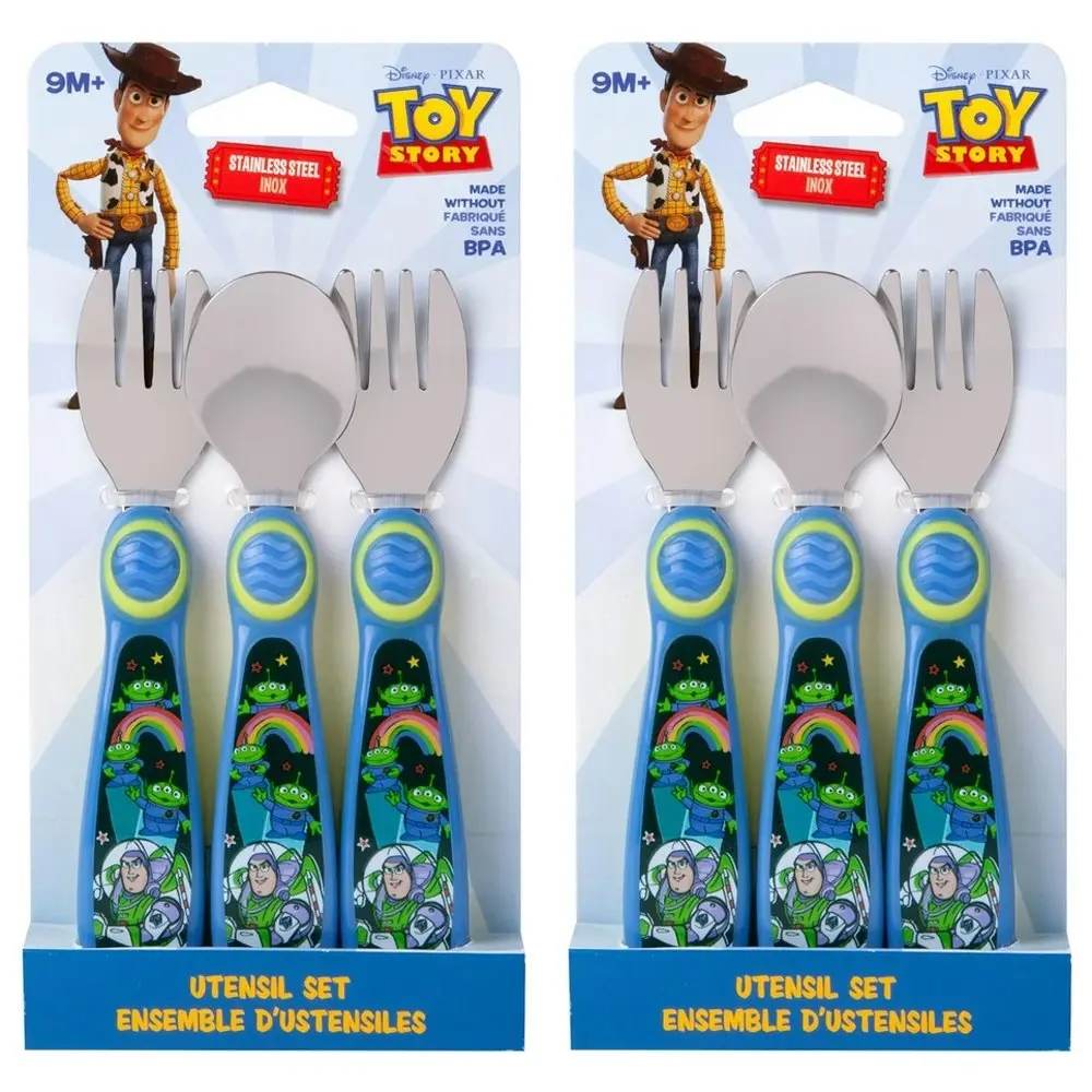 6pc Toy Story Buzz Lightyear 13cm Toddler/Baby Cutlery Spoon/Fork Set 9m+