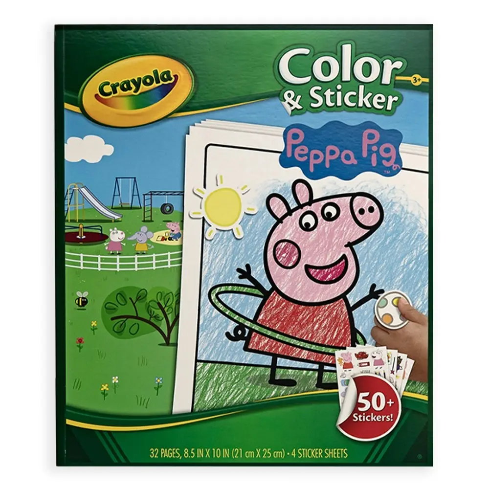 32pg Crayola Peppa Pig Colour Sticker Activity Picture Book Kids/Children 3y+