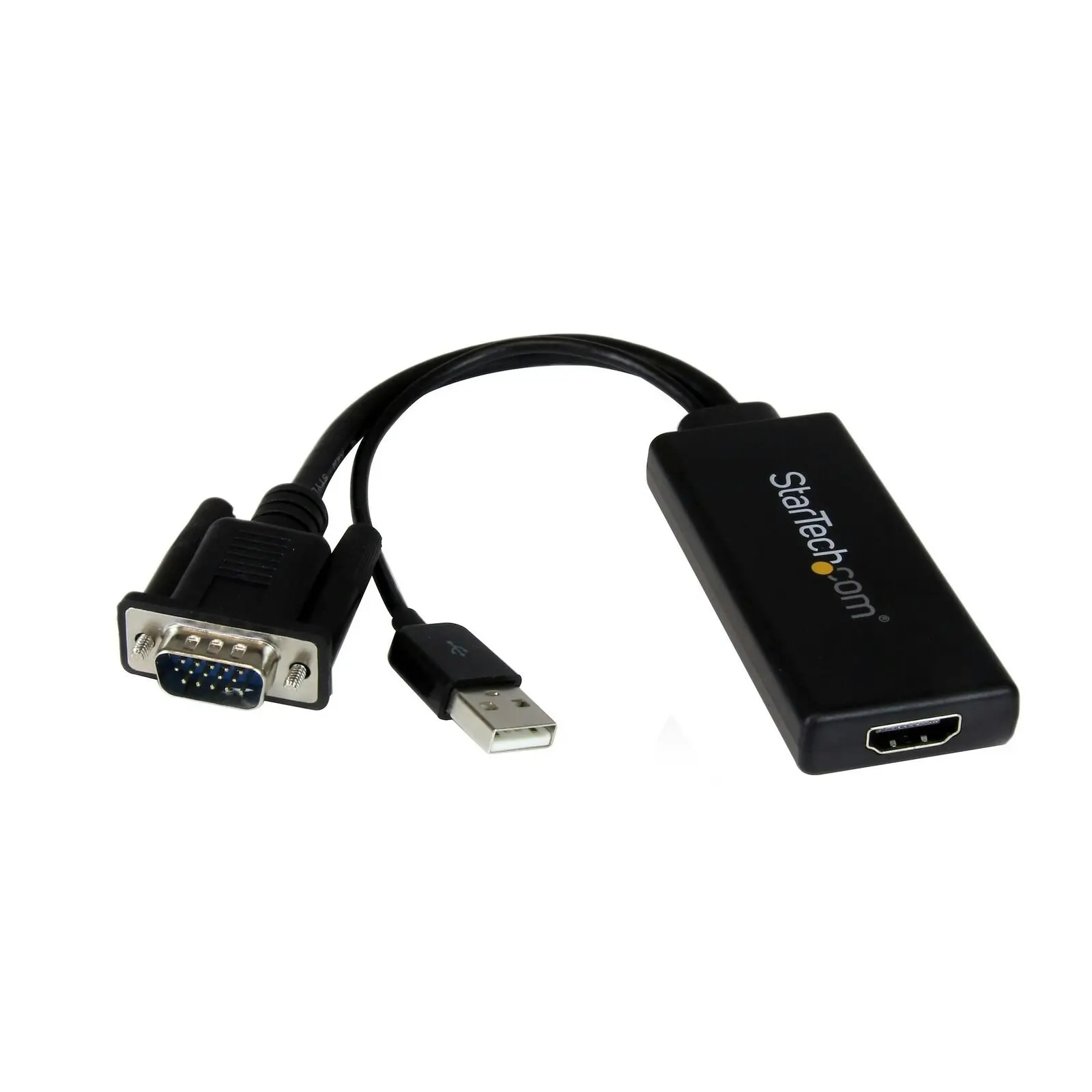 Star Tech VGA To HDMI Adapter w/ USB Audio & Power 1080p For Desktop/Monitor BLK