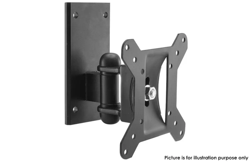 LCD LED TV Swivel & Tilt Single Stud Wall Mount Bracket 15-24in Up To 20Kg Black