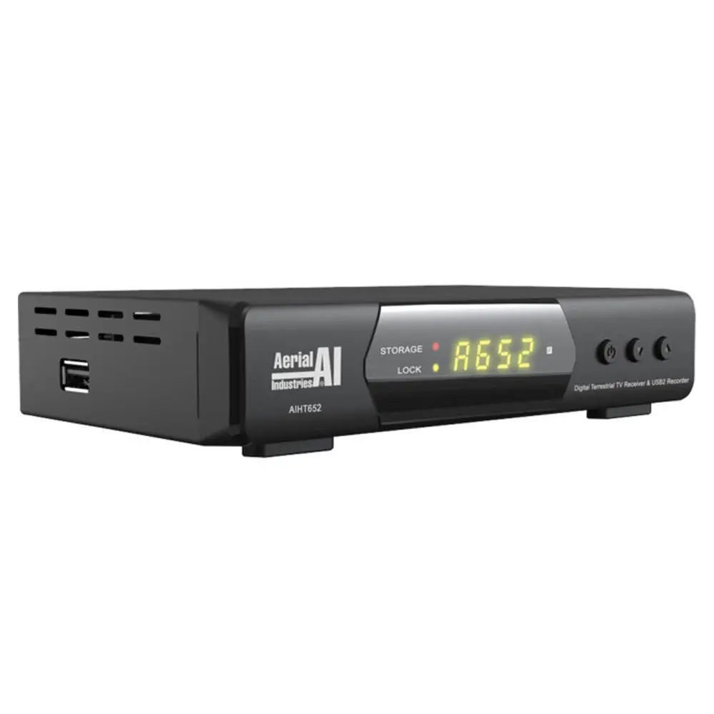 Aerial Industries AIHT652 HD Set Top Box w/ USB For DVB-T/DVB-T2 TV Record Live