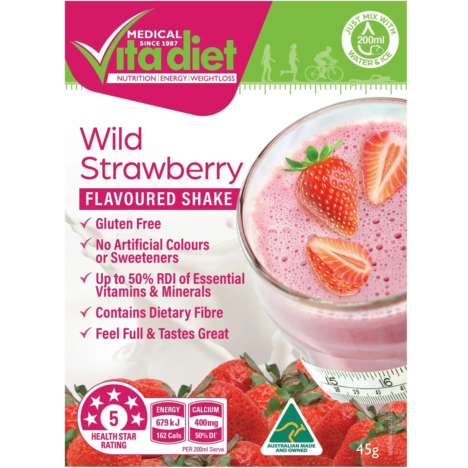 Vita Diet Shake Wild Strawberry Single Sachet