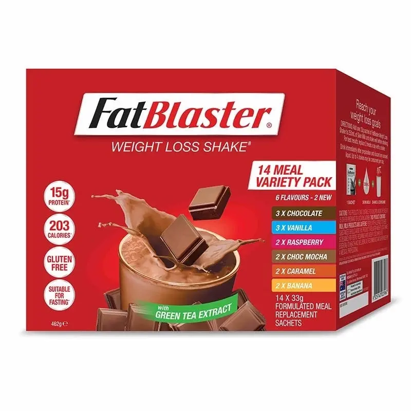 Naturopathica FatBlaster Weight Loss Shake 14 Meal Variety Pack 14x33g